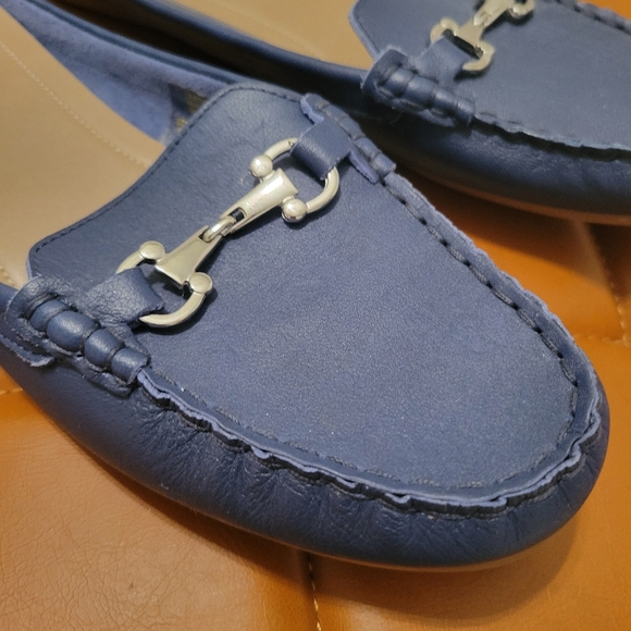 Mercer & Madison Blue Leather Slip On Flats Size 9.5 - Picture 5 of 10